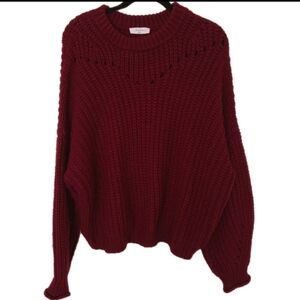 Elodie Burgundy Oversized Chunky Knit Sweater XL